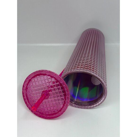NEW Starbucks 2023 Iridescent Pink Venti Tumbler 24oz | Cold Cup with Straw - Picture 7 of 7